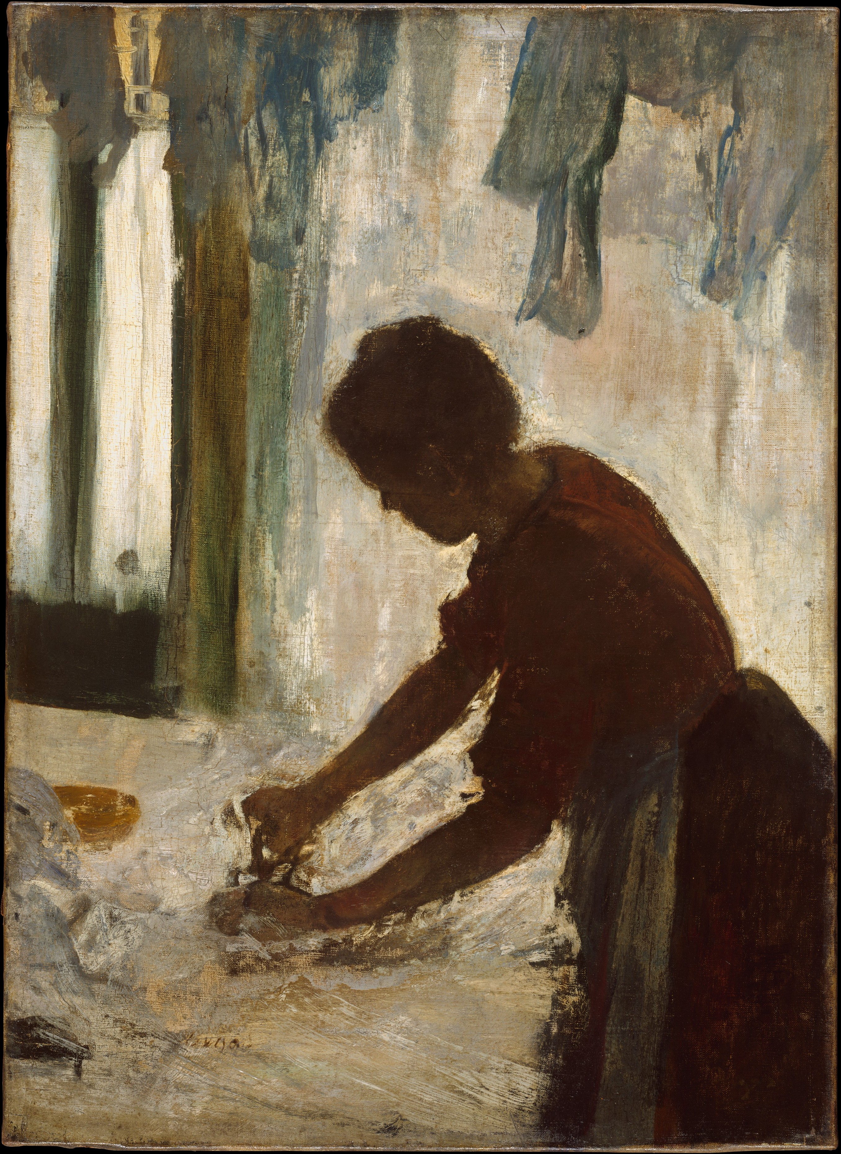 Woman Ironing. Silhouette 1873